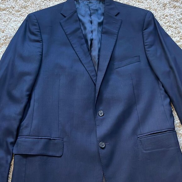 Peter Millar Suit Jacket Blazer Sport Coat Mens 44T Wool Navy - Picture 2 of 16